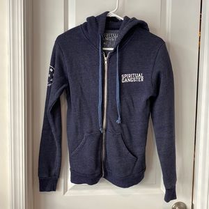 Spiritual Gangster blue hoodie. Size small